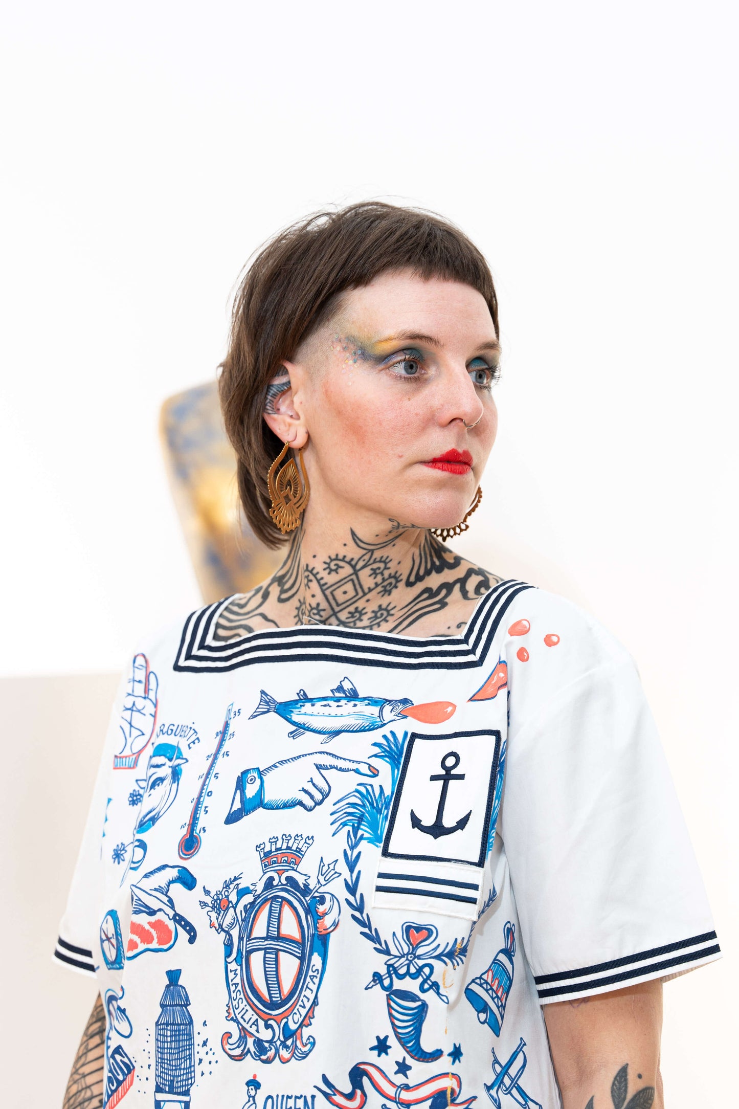 Sailor Garment – hand - drawn unique piece – vêtement signé Queen Kong Gang, pièce artistique