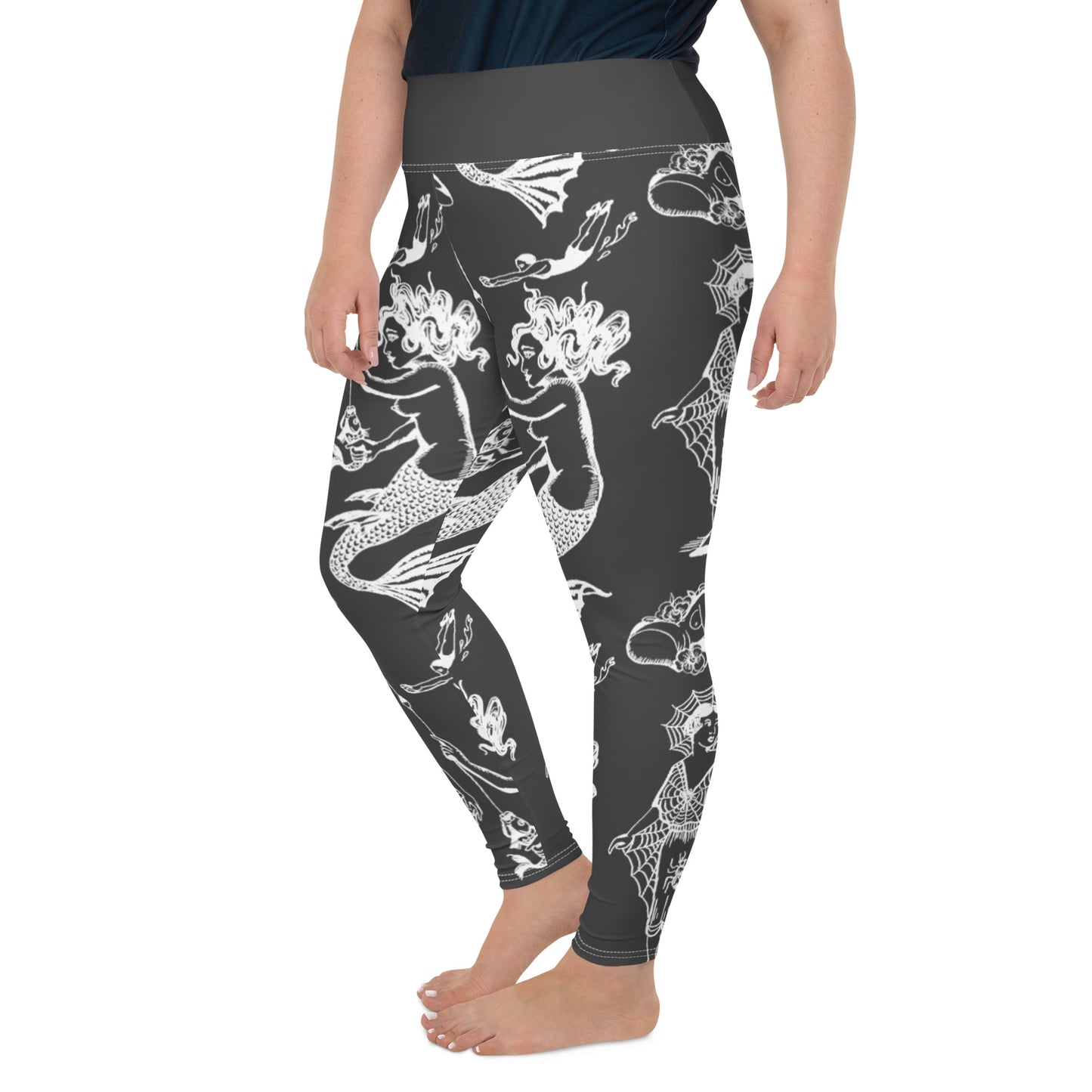 TATOO SIREN //// All-Over Print Plus Size Leggings