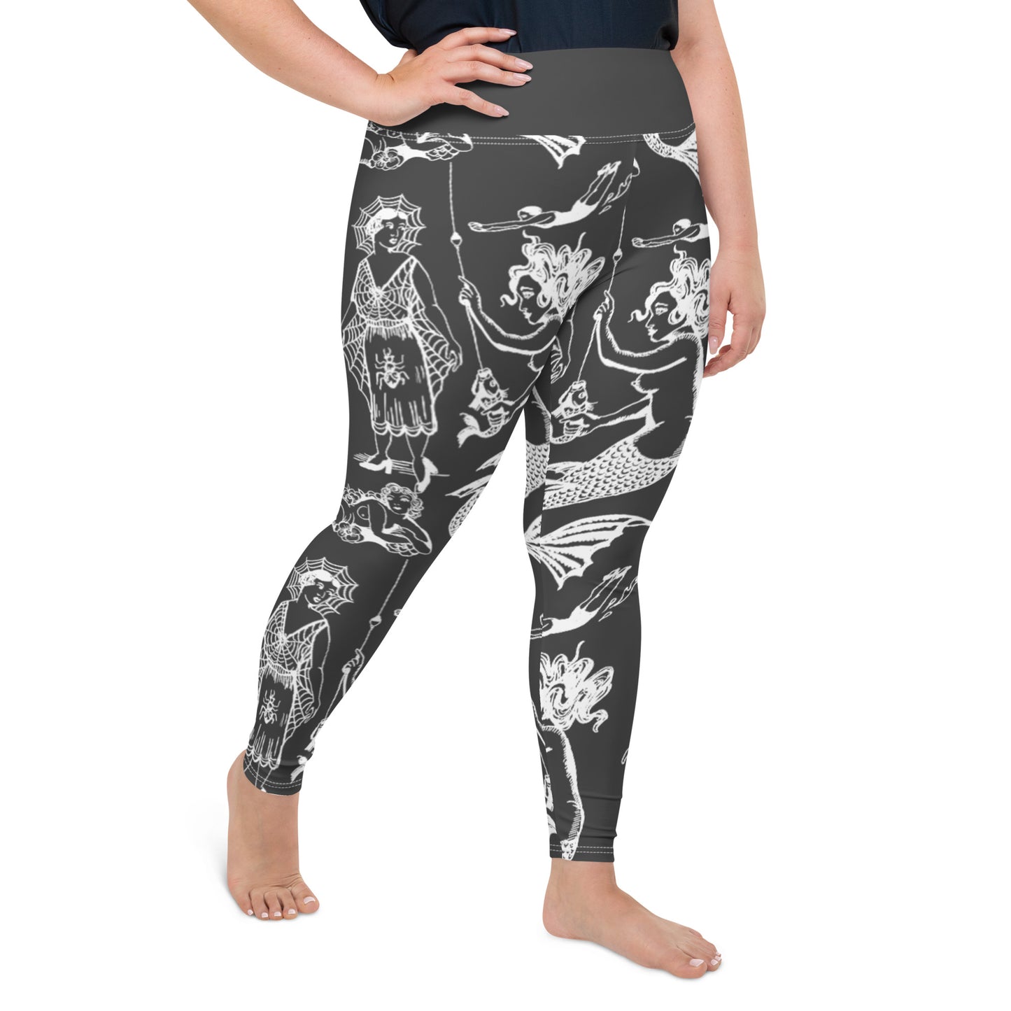 TATOO SIREN //// All-Over Print Plus Size Leggings