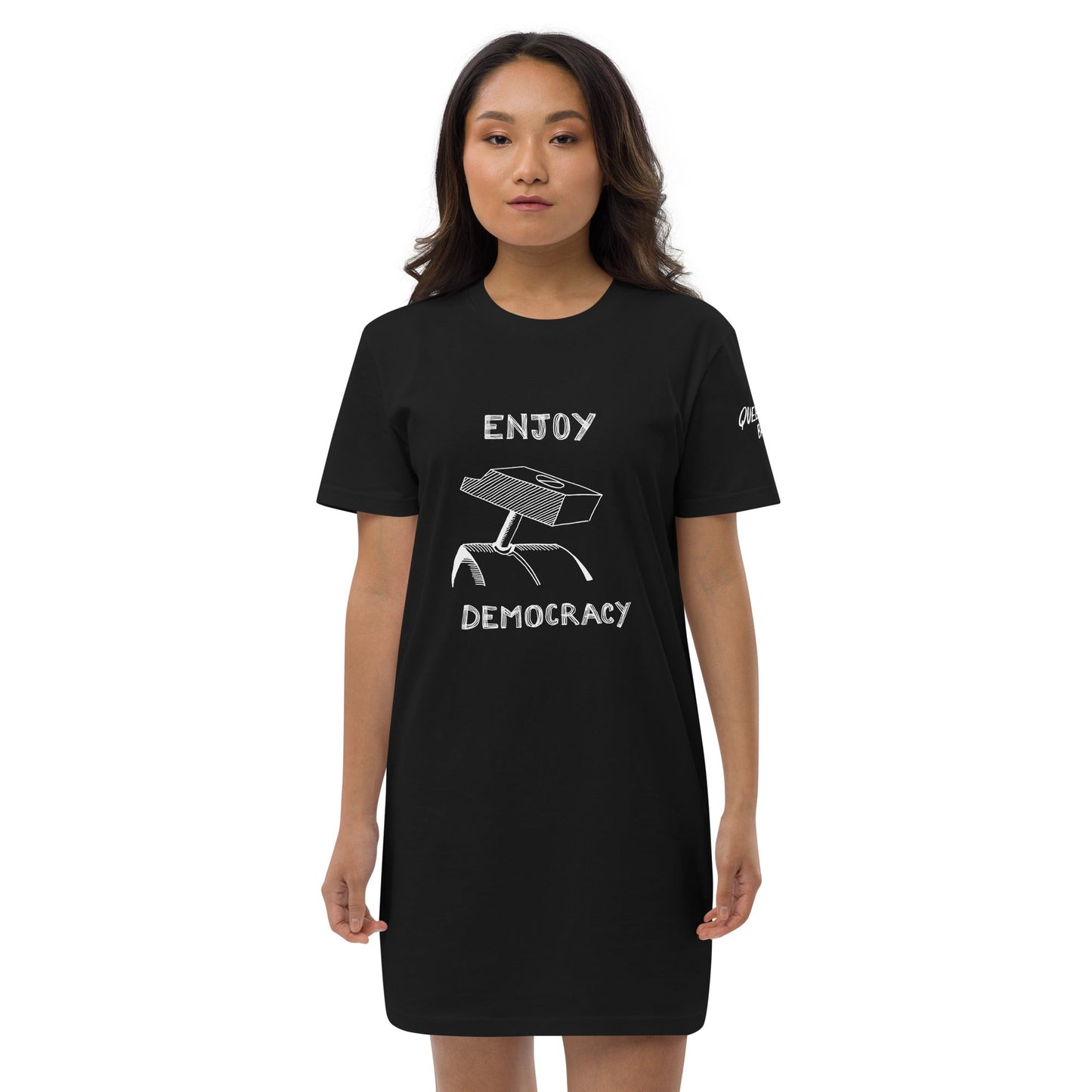 ENJOY DEMOCRACY //// Organic Cotton T-shirt Dress – vêtement signé Queen Kong Gang, pièce artistique