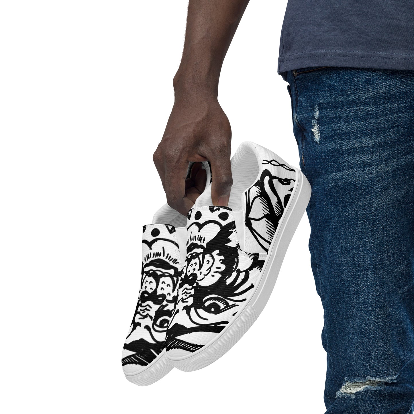 BAD DOG ALL OVER //// Men’s slip-on canvas shoes