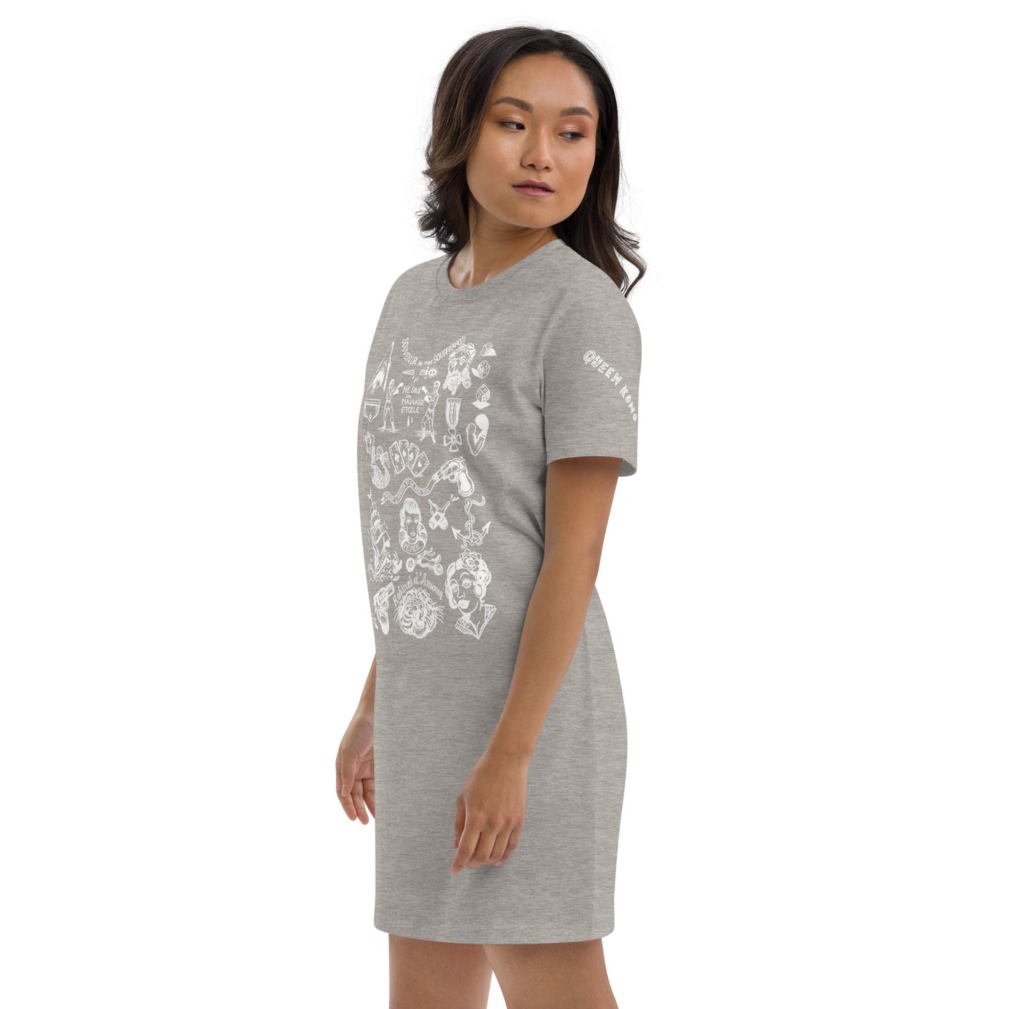 SOUVENIR DE MES SOUFFRANCES //// Organic cotton t-shirt dress – vêtement signé Queen Kong Gang, pièce artistique