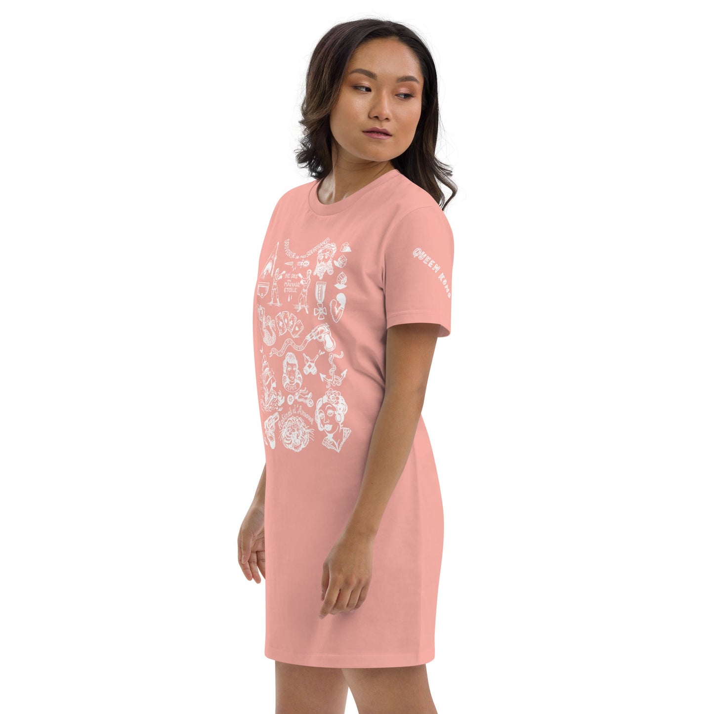 SOUVENIR DE MES SOUFFRANCES //// Organic cotton t-shirt dress – vêtement signé Queen Kong Gang, pièce artistique