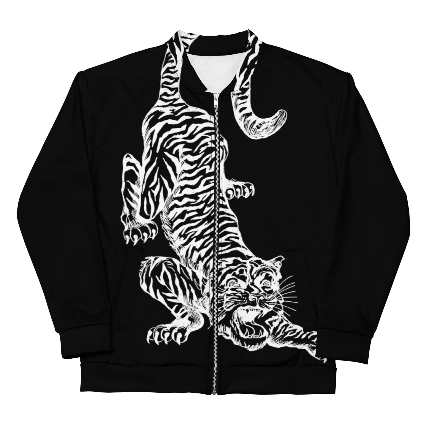 TIGER TRIP //// Unisex Bomber Jacket – vêtement signé Queen Kong Gang, pièce artistique