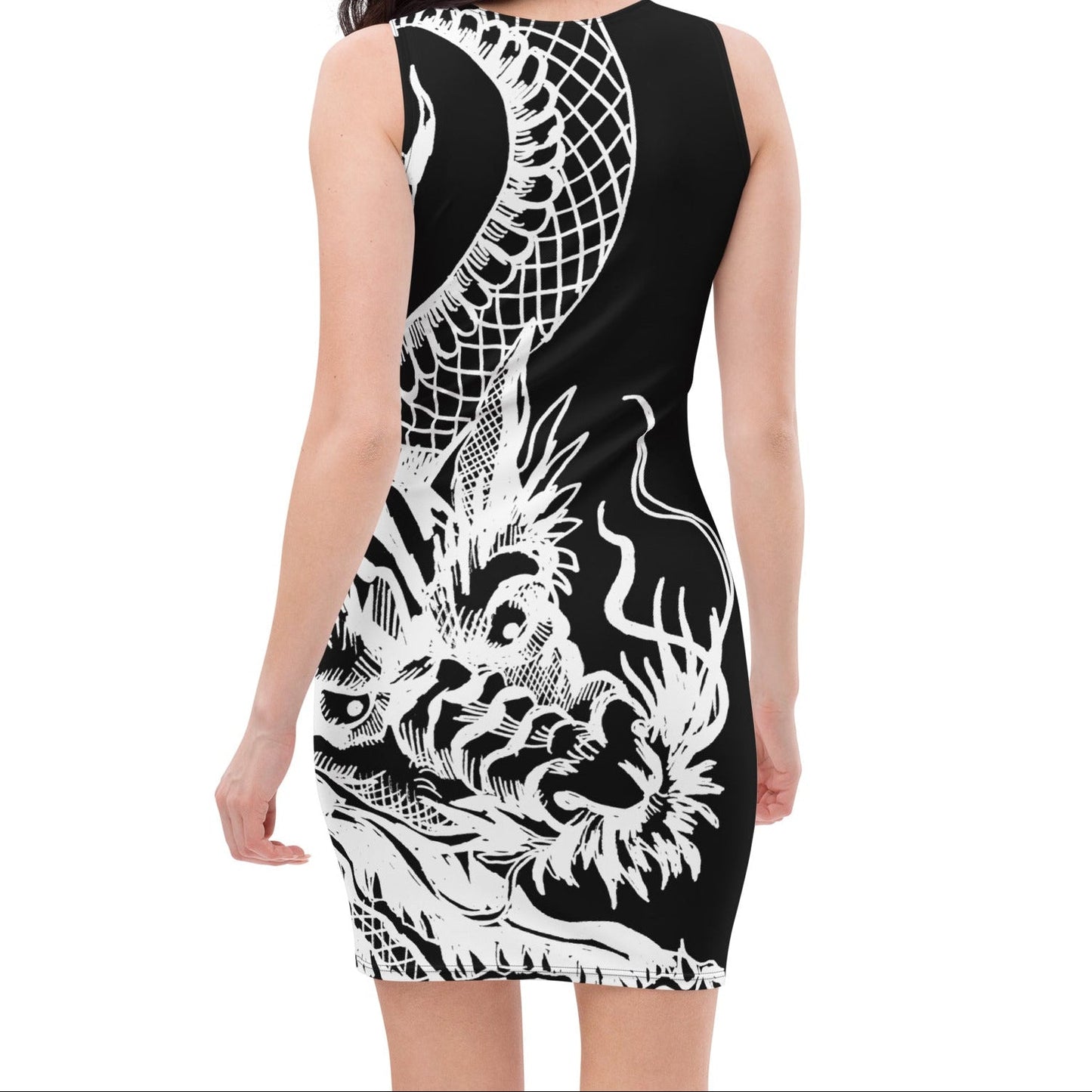 Bodycon - Dragon - dress – vêtement signé Queen Kong Gang, pièce artistique