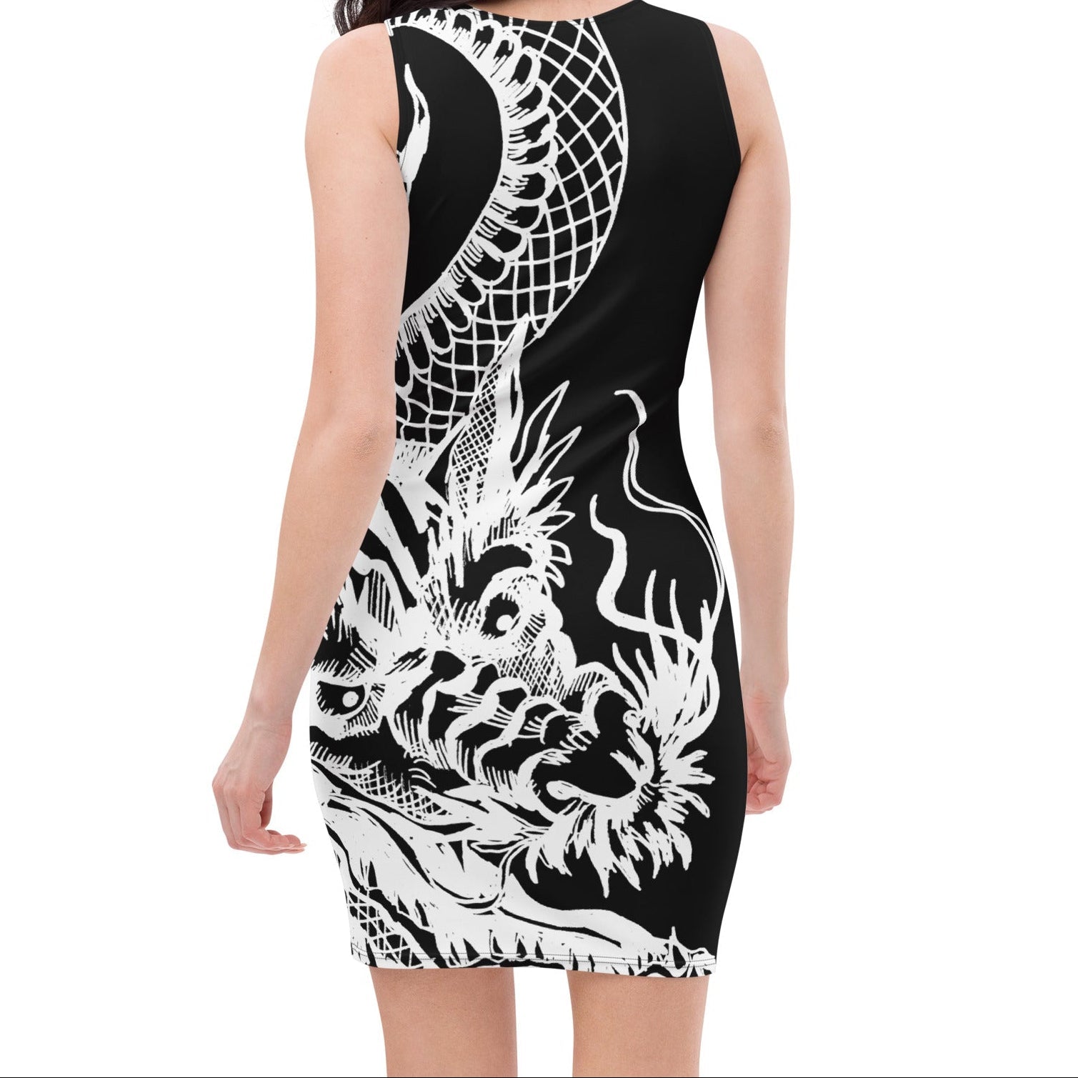Bodycon - Dragon - dress – vêtement signé Queen Kong Gang, pièce artistique
