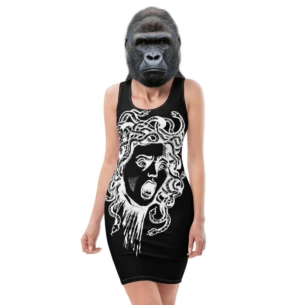 Bodycon Medusa Dress - dress – vêtement signé Queen Kong Gang, pièce artistique