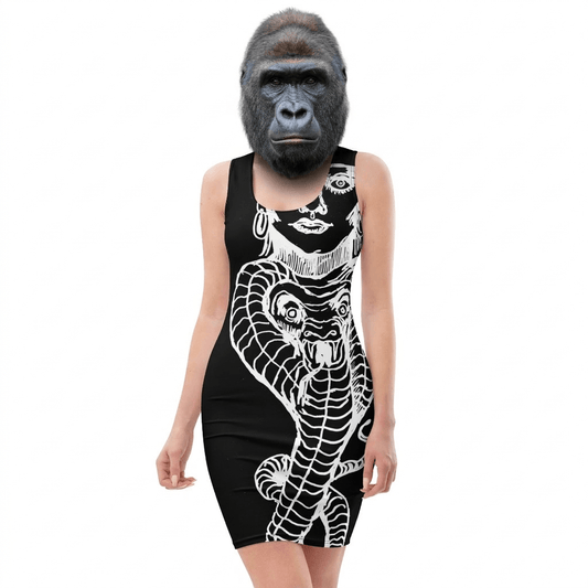 Bodycon - Scorpion Woman Dress – vêtement signé Queen Kong Gang, pièce artistique