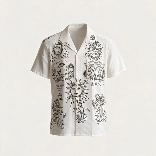 Chemise à Manches Courtes Imprimée queenkonghouse – vêtement signé Queen Kong Gang, pièce artistique