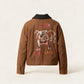 Cropped Brown Le Laboureur x Manon Bara Jacket — Bulldog & Queen Kong Gang (1-of-1) – vêtement signé Queen Kong Gang, pièce artistique