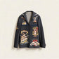 Deep Blue Sailor Collar Jacket — 1-of-1 Hand-Painted by Manon Bara – vêtement signé Queen Kong Gang, pièce artistique