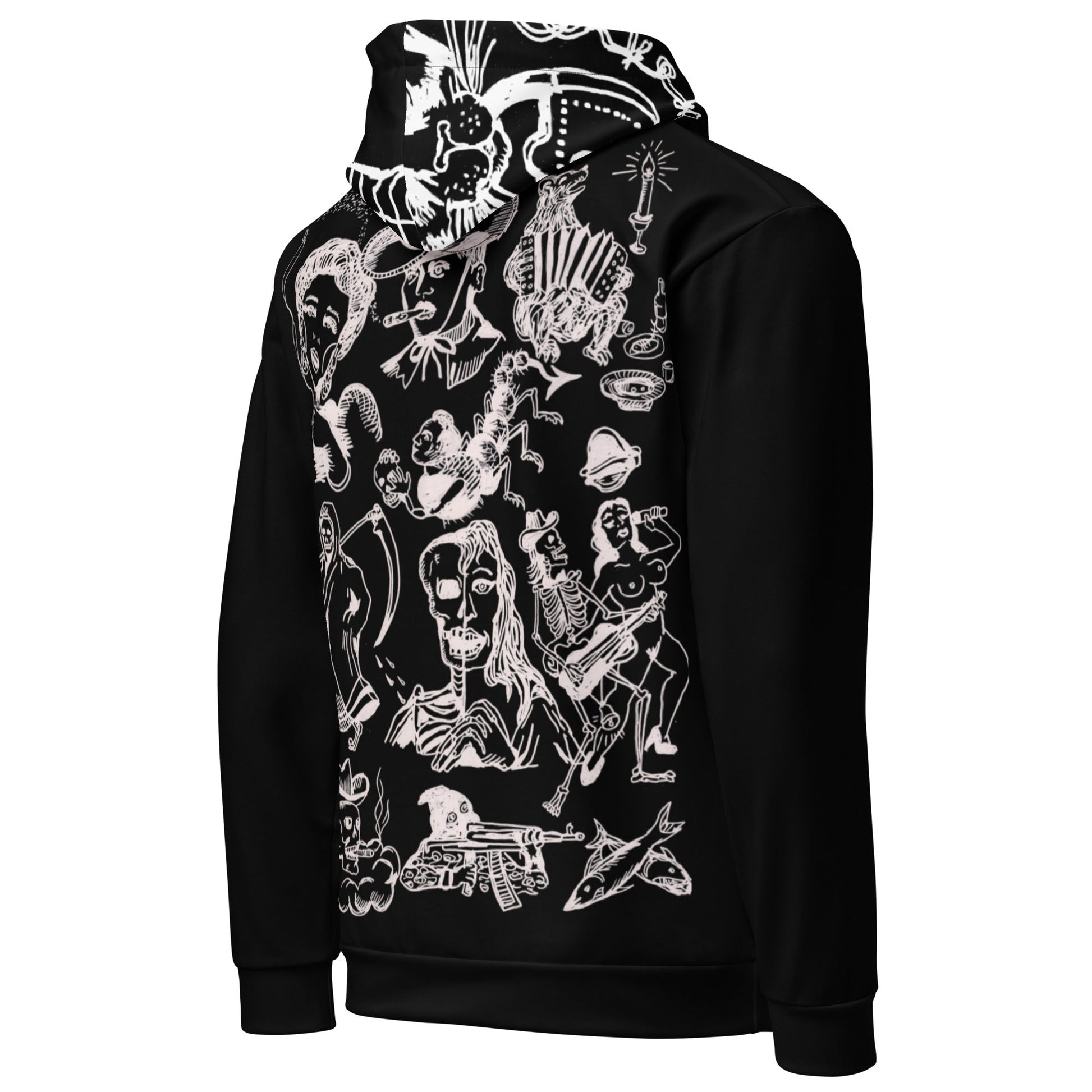 Hoodie “Carceral Icons” – Prison Ink Inspired – vêtement signé Queen Kong Gang, pièce artistique