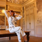 JUMPSUIT DRAWN BY HAND //// SINGLE PIECE ON ORDER – vêtement signé Queen Kong Gang, pièce artistique
