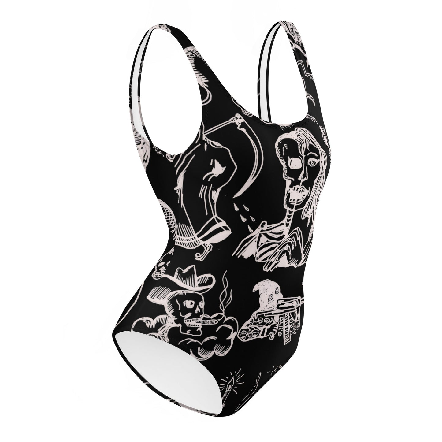 One - Piece Swimsuit - BLACK MAGIC WOMAN – vêtement signé Queen Kong Gang, pièce artistique