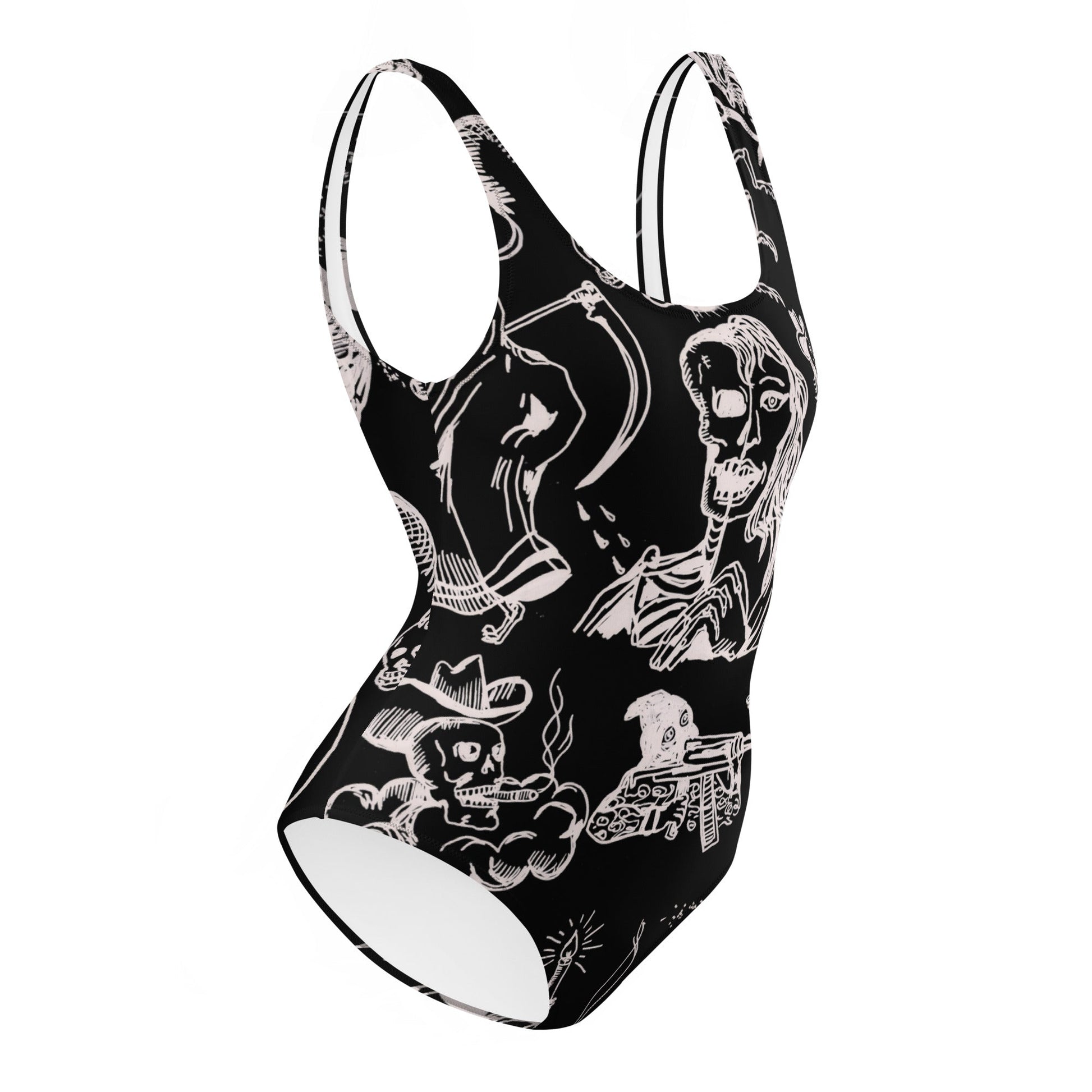 One - Piece Swimsuit - BLACK MAGIC WOMAN – vêtement signé Queen Kong Gang, pièce artistique