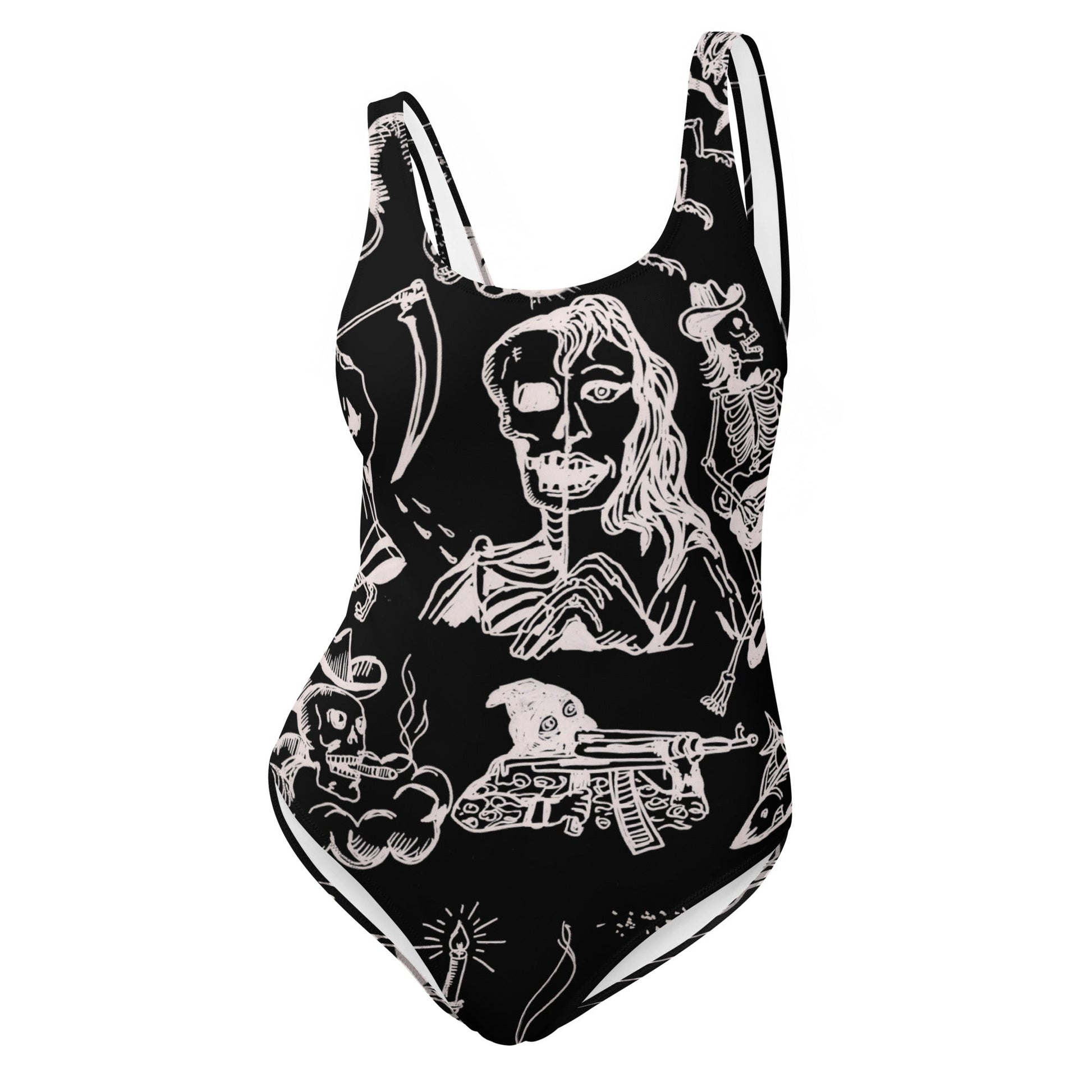 One - Piece Swimsuit - BLACK MAGIC WOMAN – vêtement signé Queen Kong Gang, pièce artistique