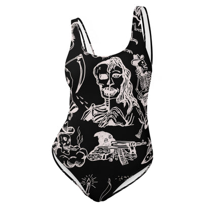 One - Piece Swimsuit - BLACK MAGIC WOMAN – vêtement signé Queen Kong Gang, pièce artistique