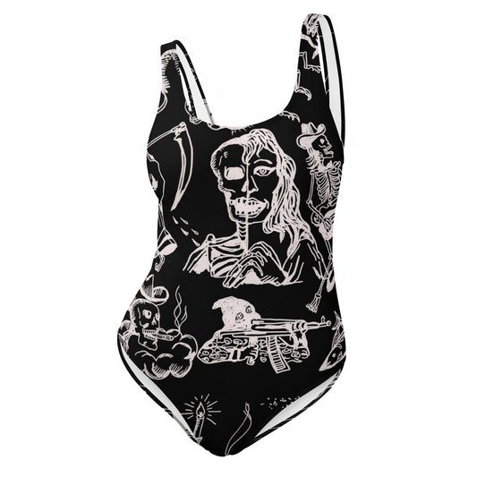 One - Piece Swimsuit - BLACK MAGIC WOMAN – vêtement signé Queen Kong Gang, pièce artistique