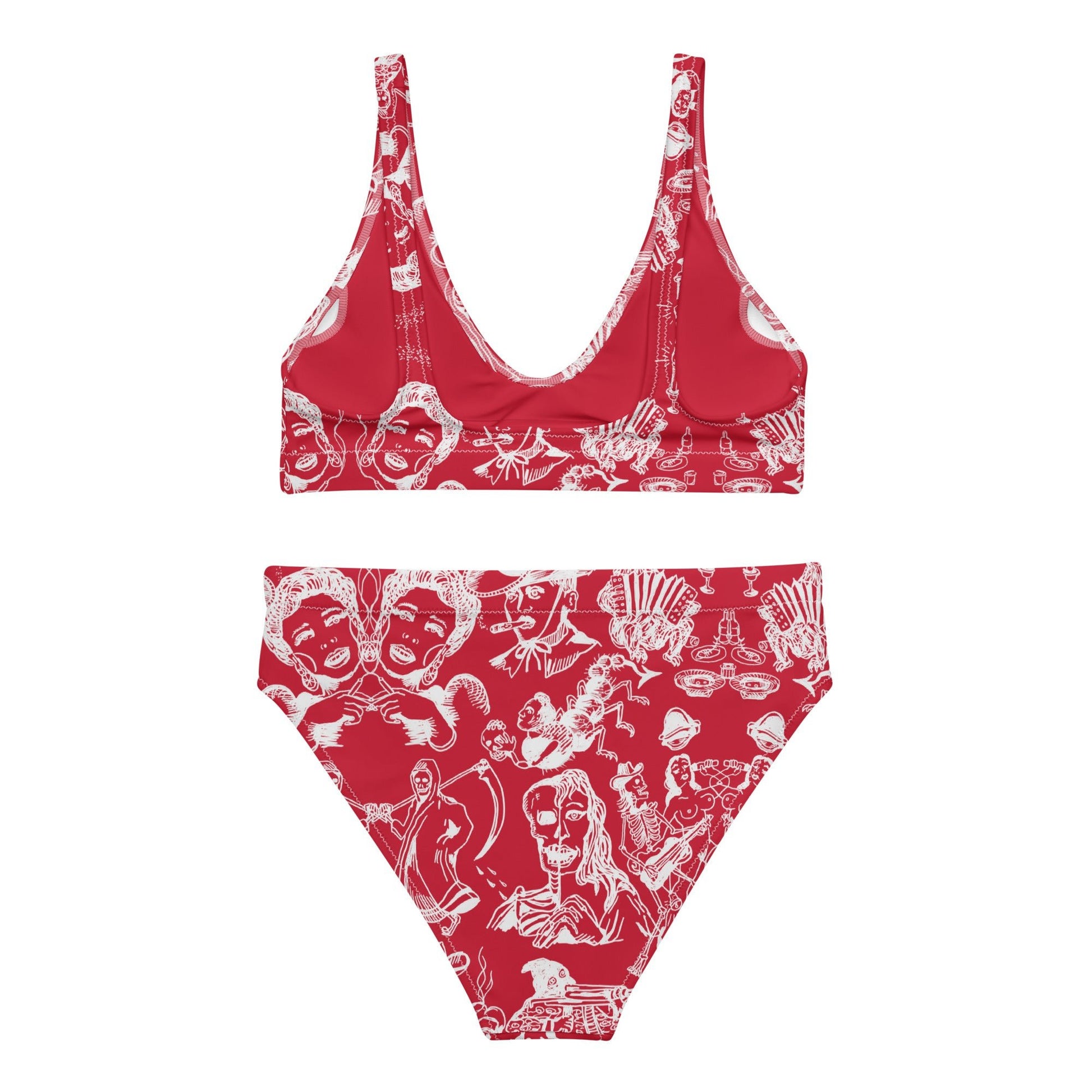 Recycled high - waisted bikini – vêtement signé Queen Kong Gang, pièce artistique