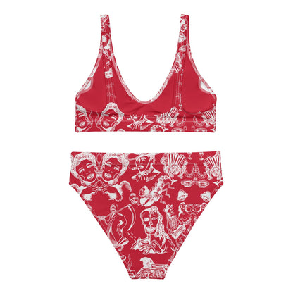 Recycled high - waisted bikini – vêtement signé Queen Kong Gang, pièce artistique