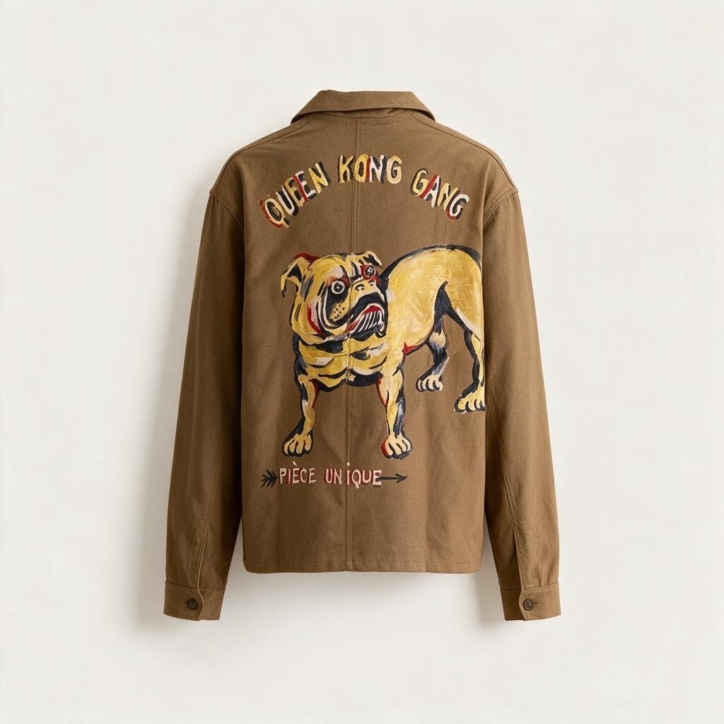 The Indestructible (and 1-of-1!) Jacket — Le Laboureur x Manon Bara 🇫🇷 – vêtement signé Queen Kong Gang, pièce artistique