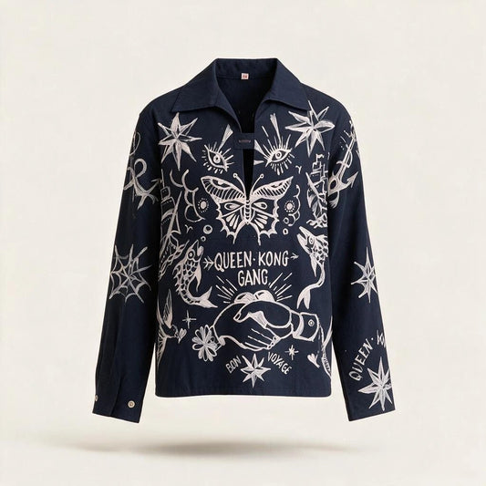 The "Walking Art Gallery" Jacket — QueenKongHouse – vêtement signé Queen Kong Gang, pièce artistique