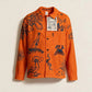 Vibrant Orange Le Laboureur x Manon Bara Overshirt — Cobra & Octopus (1-of-1) – vêtement signé Queen Kong Gang, pièce artistique
