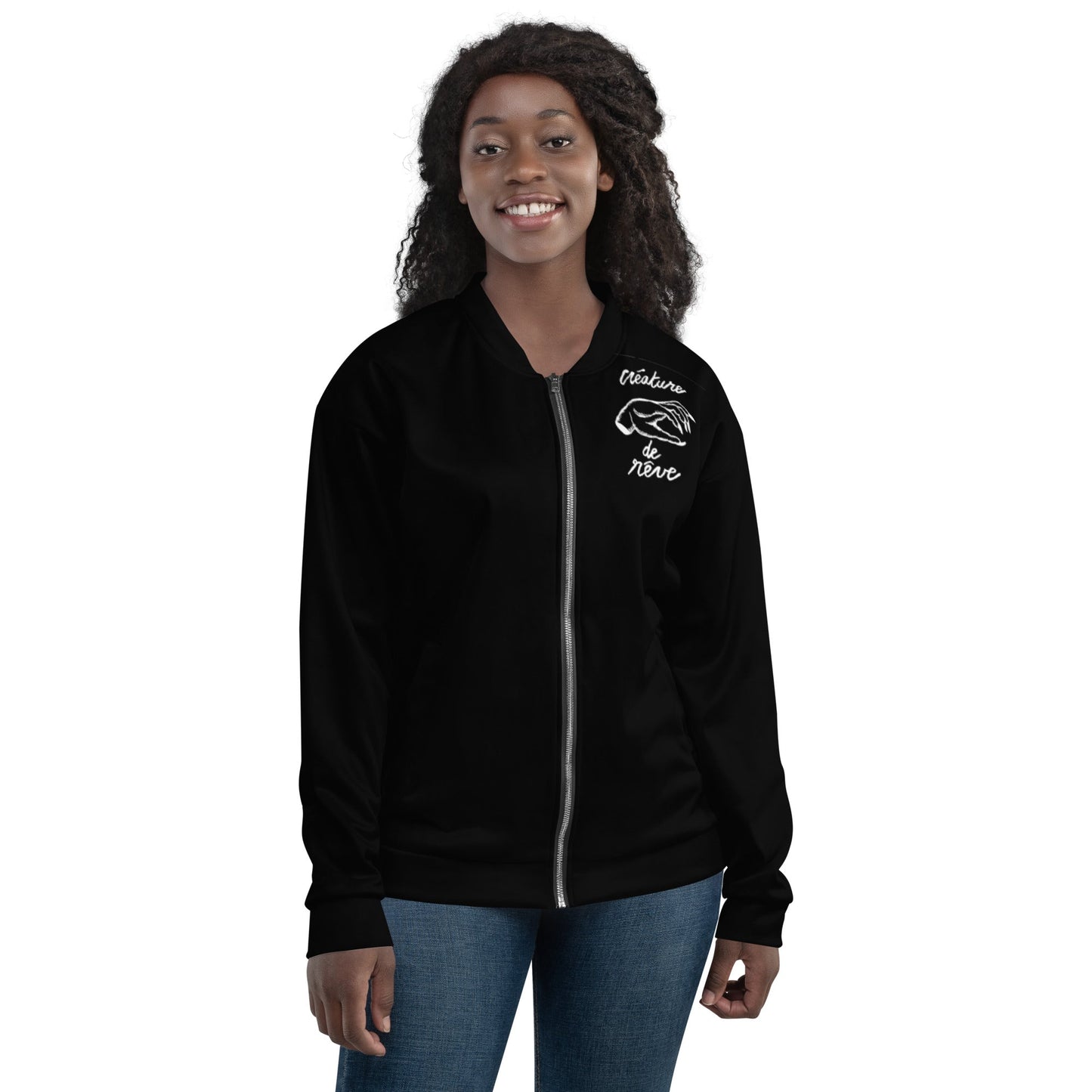 BLACK LIPSTIC //// Unisex Bomber Jacket – vêtement signé Queen Kong Gang, pièce artistique