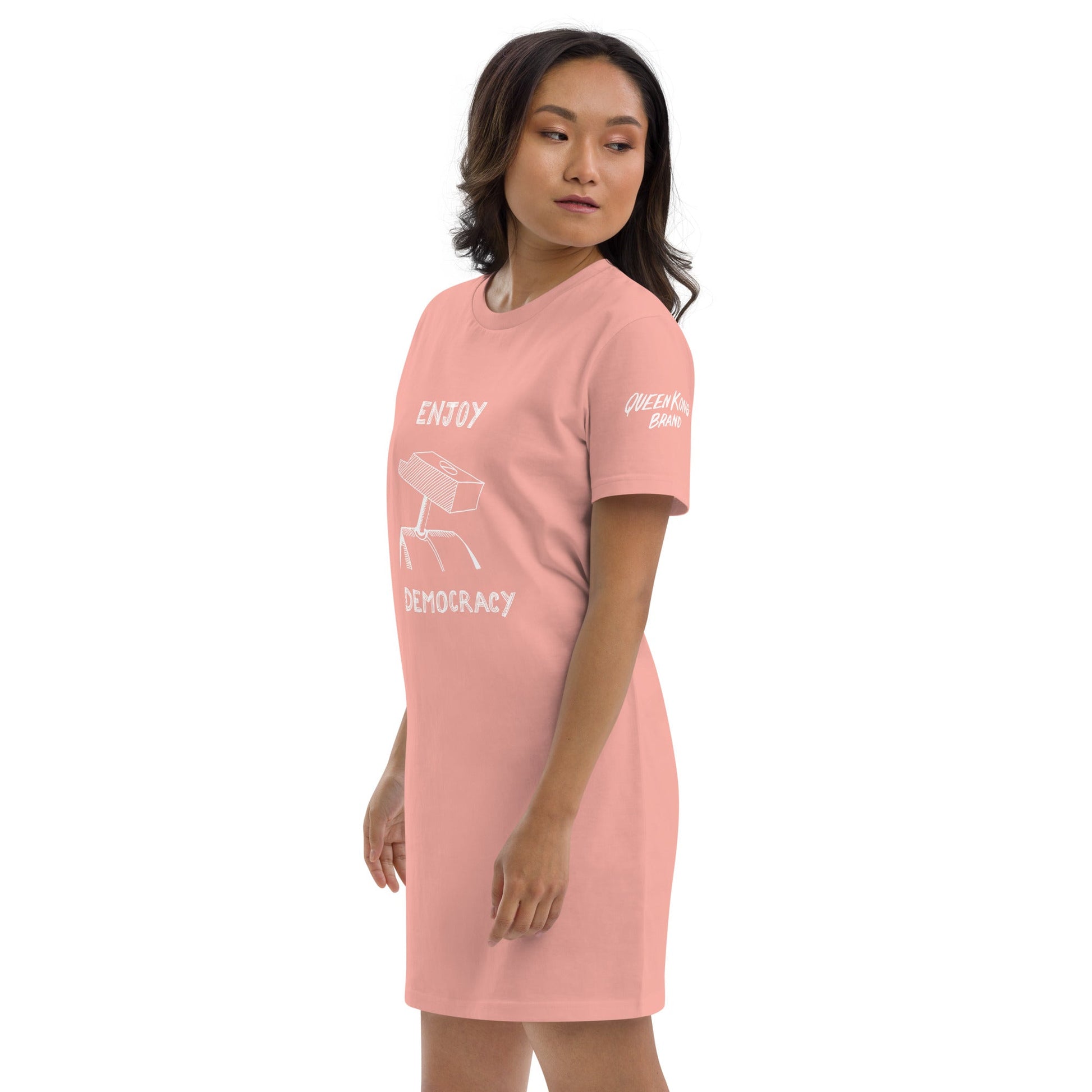 ENJOY DEMOCRACY //// Organic Cotton T-shirt Dress – vêtement signé Queen Kong Gang, pièce artistique
