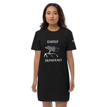 ENJOY DEMOCRACY //// Organic Cotton T-shirt Dress – vêtement signé Queen Kong Gang, pièce artistique