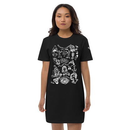 SOUVENIR DE MES SOUFFRANCES //// Organic cotton t-shirt dress – vêtement signé Queen Kong Gang, pièce artistique
