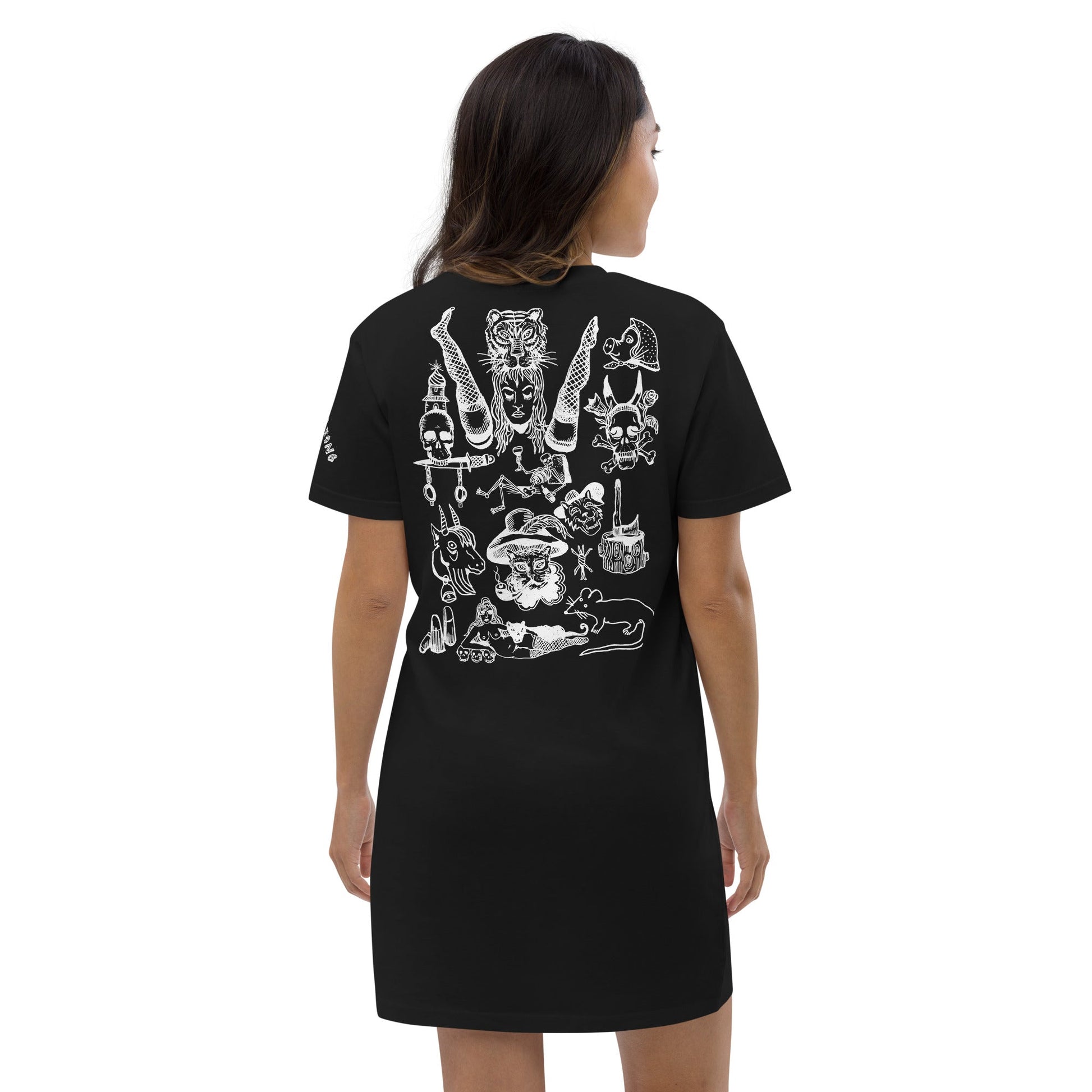 SOUVENIR DE MES SOUFFRANCES //// Organic cotton t-shirt dress – vêtement signé Queen Kong Gang, pièce artistique