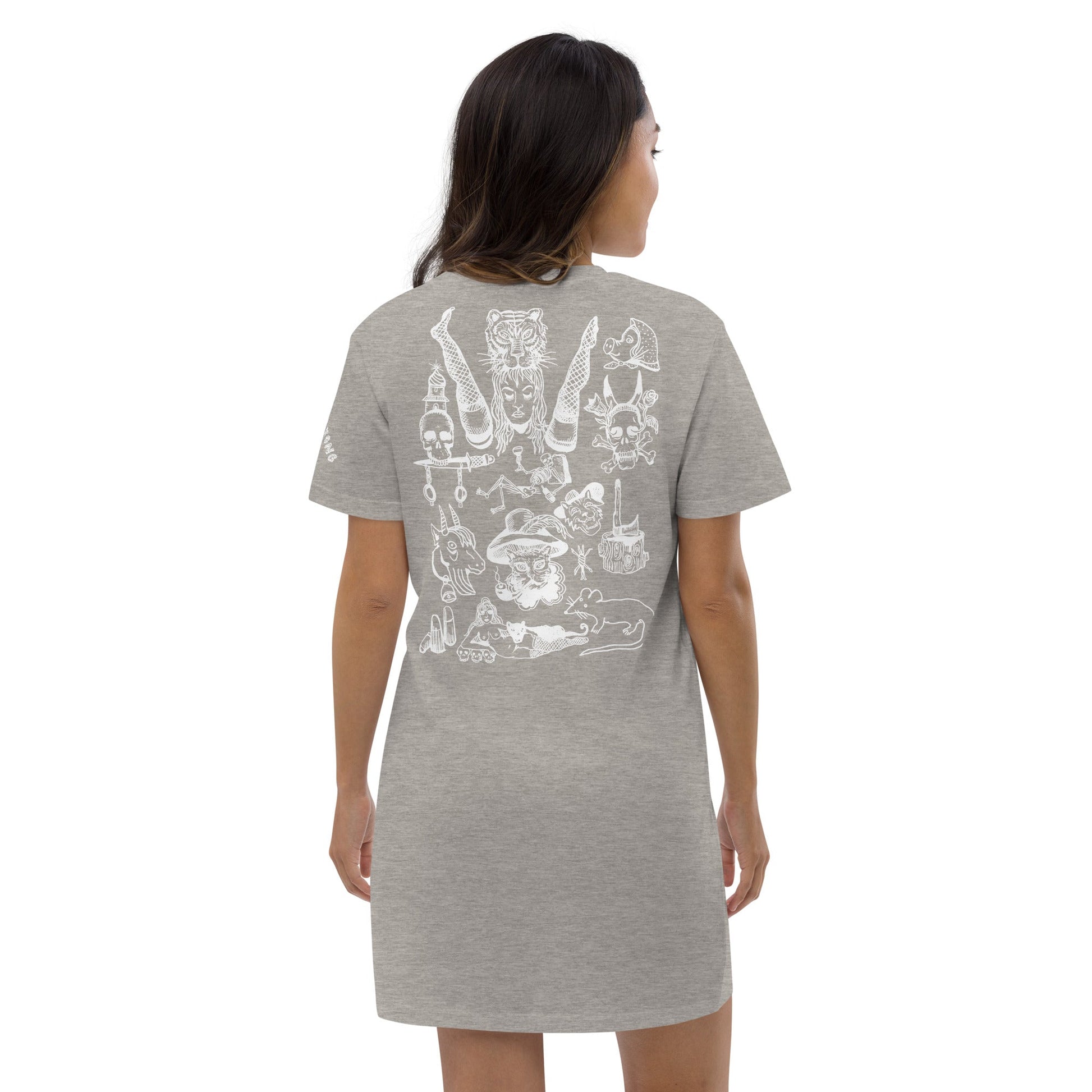 SOUVENIR DE MES SOUFFRANCES //// Organic cotton t-shirt dress – vêtement signé Queen Kong Gang, pièce artistique